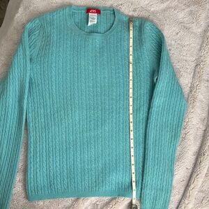 Anne Klein Teal Cable Knit Sweater